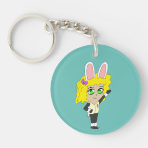 chibi bunnygirl   key ring