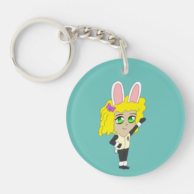 chibi bunnygirl   key ring (Front)