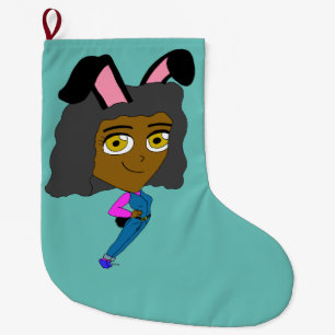 chibi bunnygirl  large christmas stocking