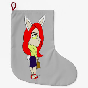 chibi bunnygirl large christmas stocking