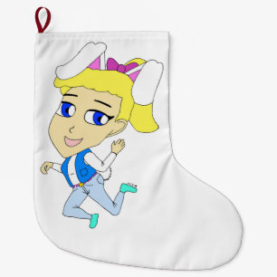 chibi bunnygirl large christmas stocking