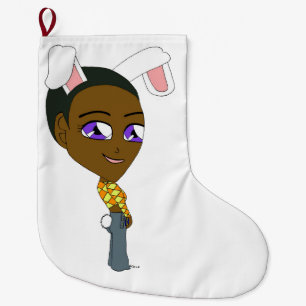chibi bunnygirl   large christmas stocking