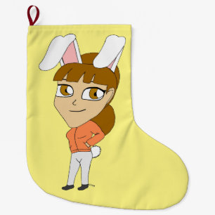 chibi bunnygirl   large christmas stocking