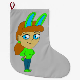chibi bunnygirl  large christmas stocking