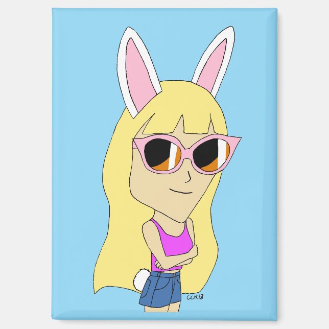 chibi bunnygirl    magnet (Front)