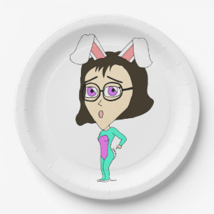 chibi bunnygirl paper plate