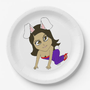 chibi bunnygirl paper plate