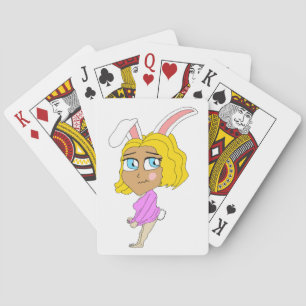 chibi bunnygirl playing cards