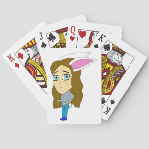 chibi bunnygirl  playing cards