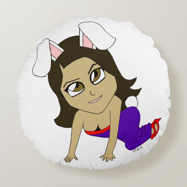 chibi bunnygirl  round cushion (Front)