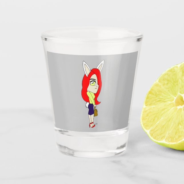 chibi bunnygirl  shot glass (Front)