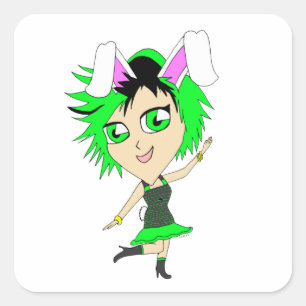 chibi bunnygirl  square sticker