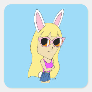 chibi bunnygirl    square sticker