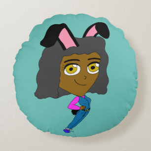 chibi bunnygirl throw pillow