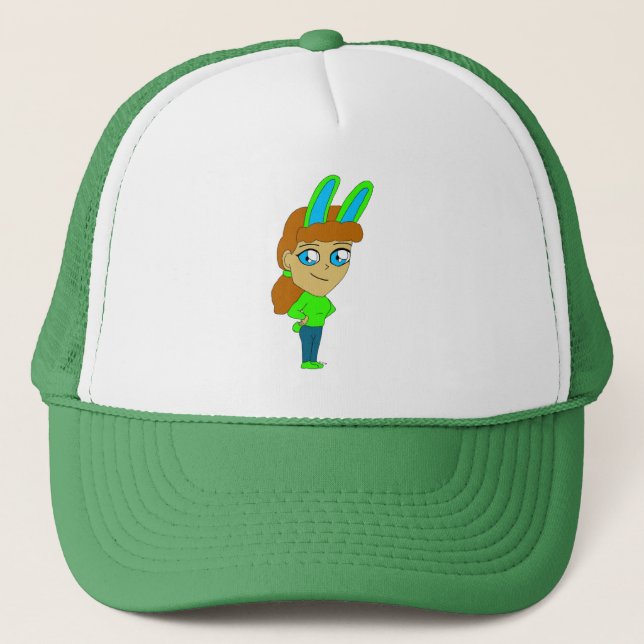 chibi bunnygirl  trucker hat (Front)