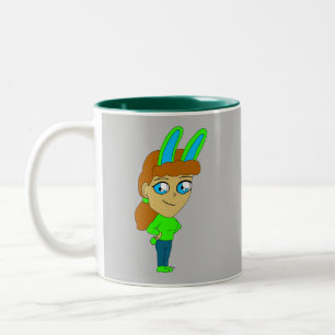 chibi bunnygirl Two-Tone coffee mug