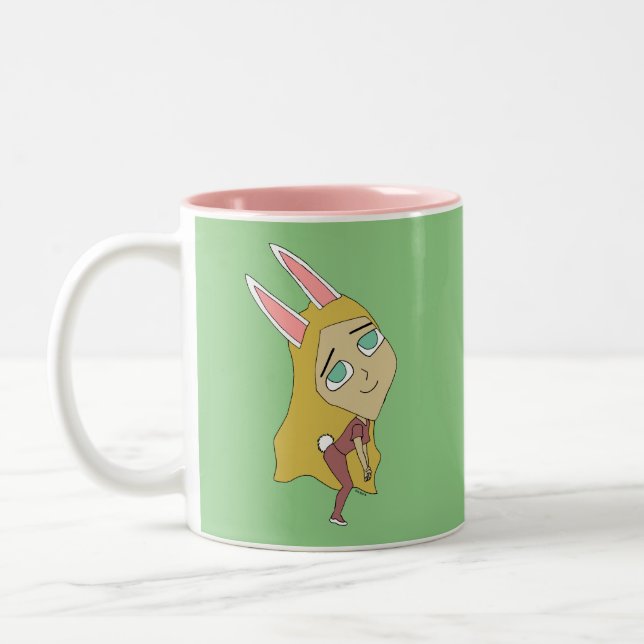 chibi bunnygirl  Two-Tone coffee mug (Left)