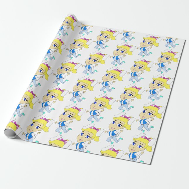 chibi bunnygirl wrapping paper (Unrolled)