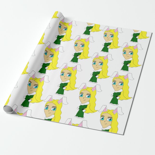 chibi bunnygirl  wrapping paper (Unrolled)