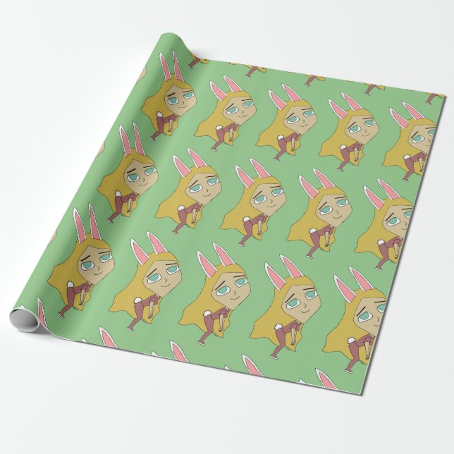 chibi bunnygirl  wrapping paper (Unrolled)