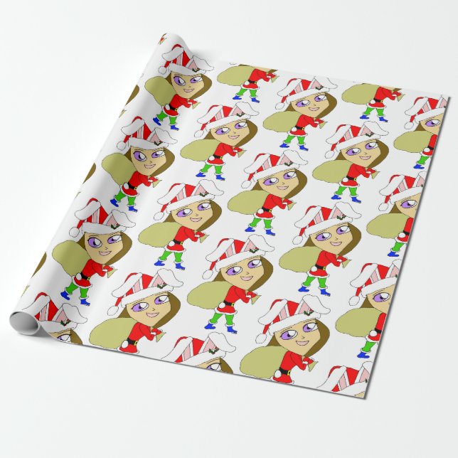 chibi bunnygirl  wrapping paper (Unrolled)