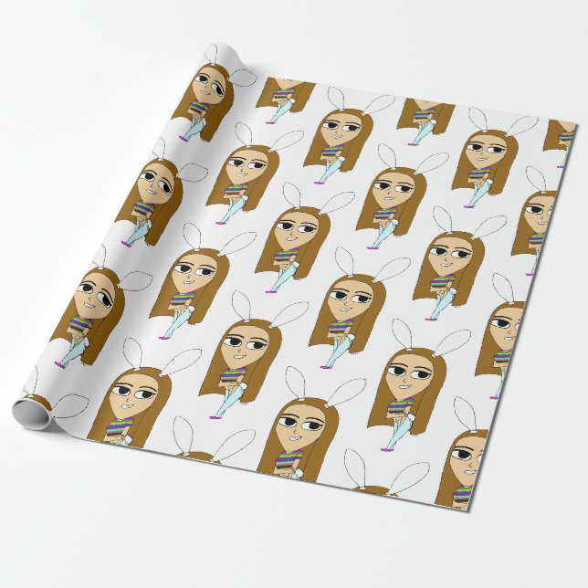 chibi bunnygirl  wrapping paper (Unrolled)
