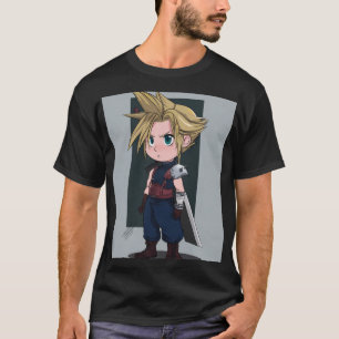 Chibi Buster‑Blade Hero Cute Spiky‑Haired Warrio T-Shirt