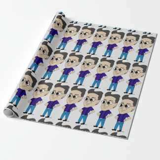 chibi  button wrapping paper