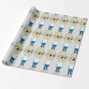 chibi  button wrapping paper
