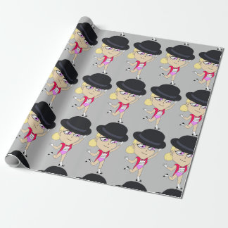 chibi button wrapping paper
