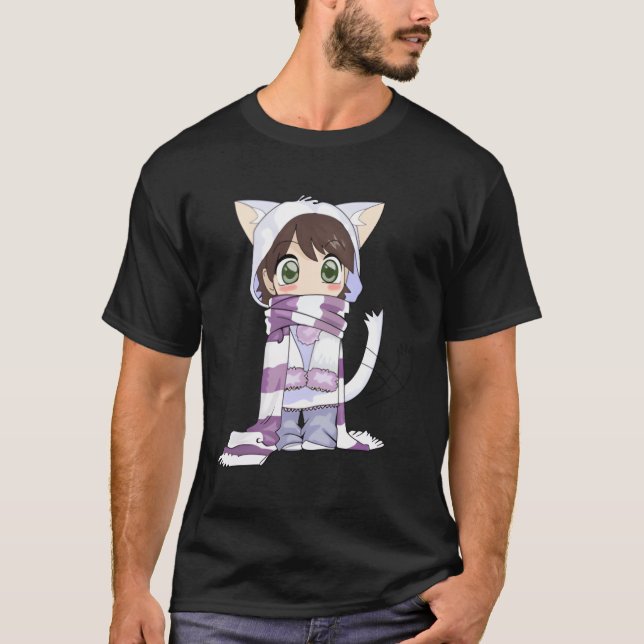 Chibi Cat Anime T-Shirt (Front)