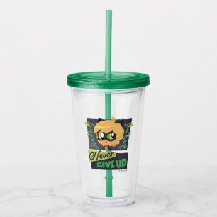 Chibi Cat Noir Never Give Up Acrylic Tumbler