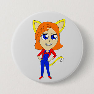 chibi catgirl  7.5 cm round badge