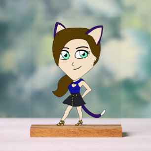 chibi catgirl acrylic sign