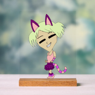 chibi catgirl acrylic sign