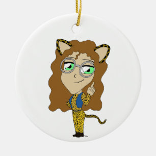 chibi catgirl ceramic ornament