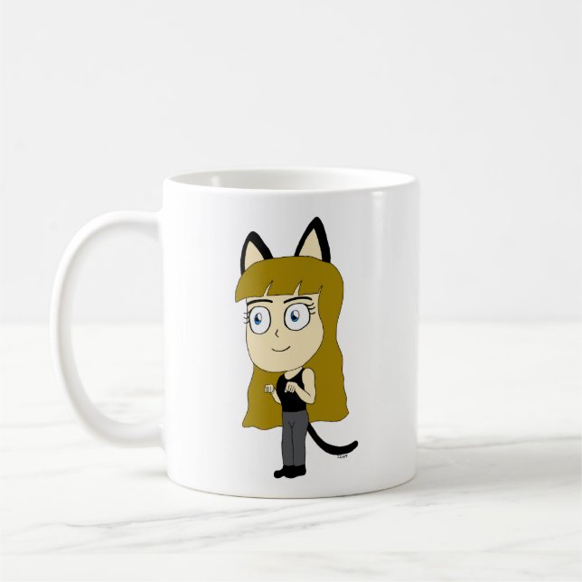 chibi catgirl    coffee mug (Left)