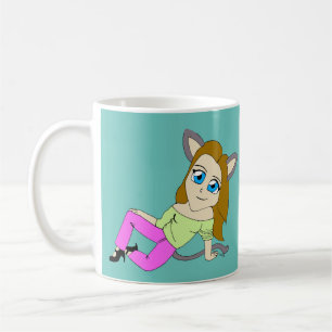 chibi catgirl coffee mug