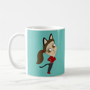 chibi catgirl coffee mug