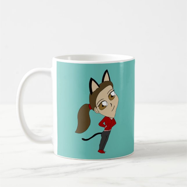 chibi catgirl    coffee mug (Left)