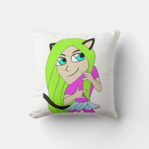 chibi catgirl cushion