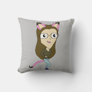 chibi catgirl cushion
