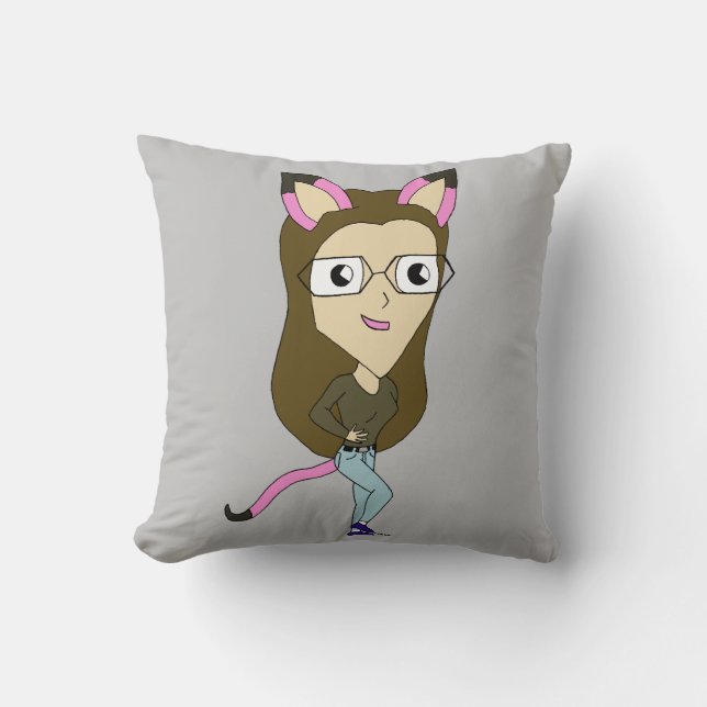 chibi catgirl cushion (Front)