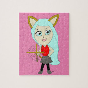 chibi catgirl jigsaw puzzle