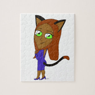 chibi catgirl  jigsaw puzzle