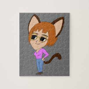 chibi catgirl  jigsaw puzzle