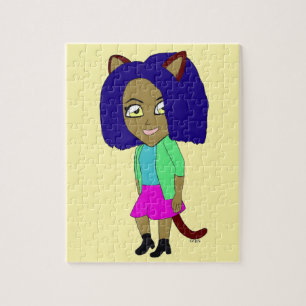 chibi catgirl jigsaw puzzle