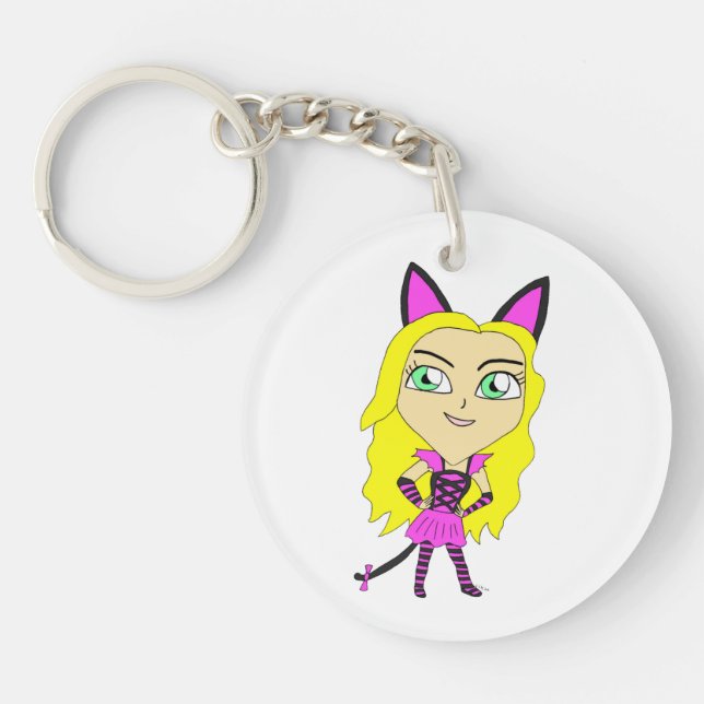 chibi catgirl key ring (Front)