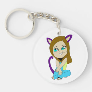 chibi catgirl key ring