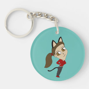 chibi catgirl key ring